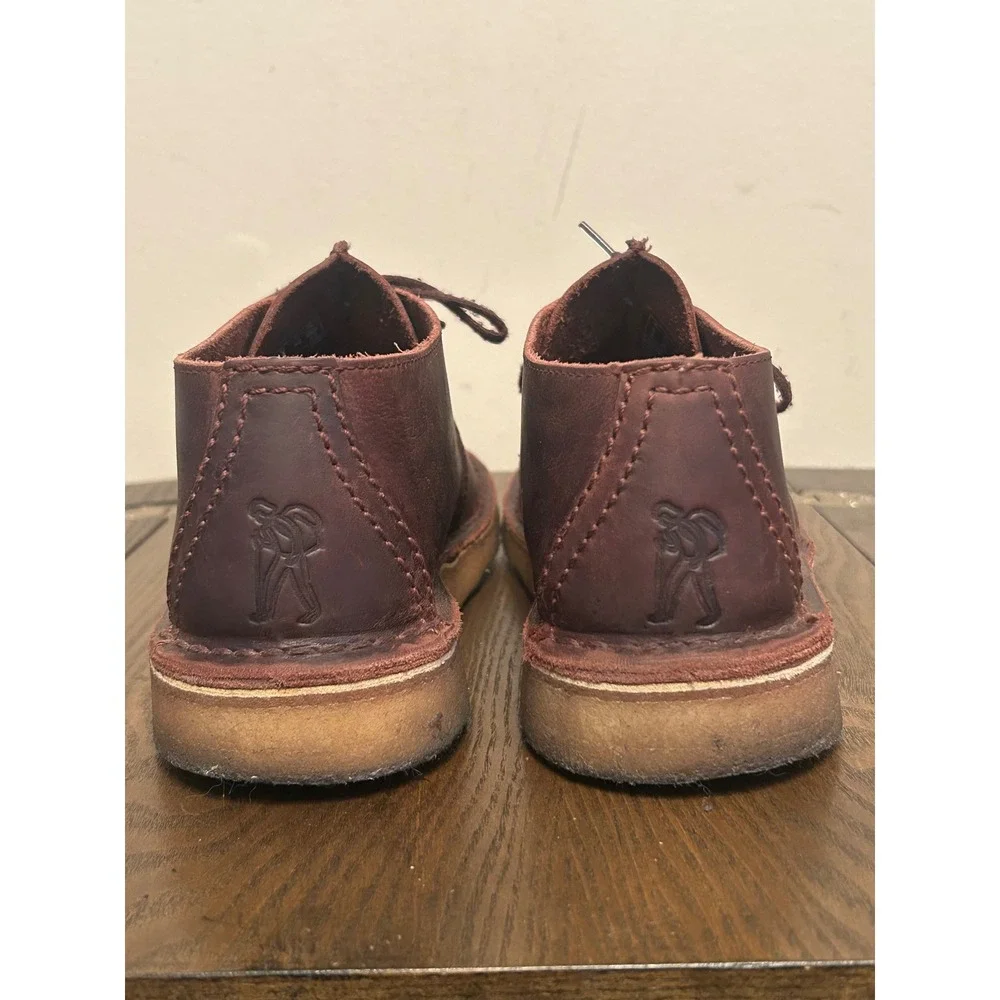 Clark's Original Desert Trek shoes Men 9 Brown Leather lace up Crepe Sole